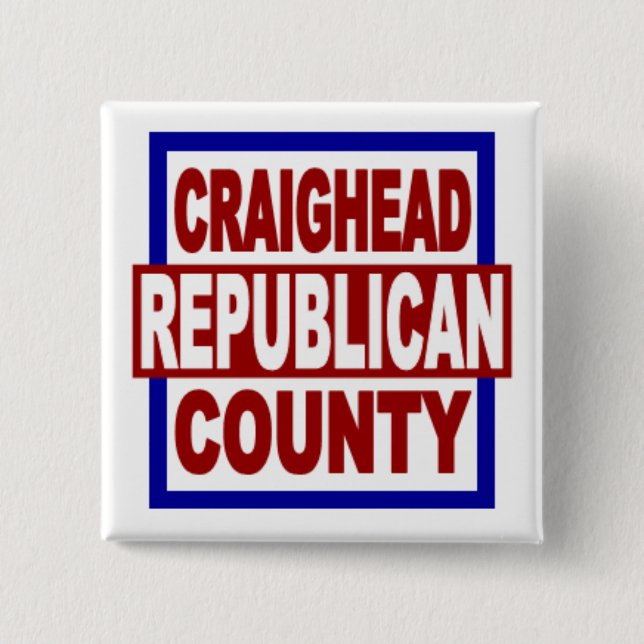 Craighead County Repubican 2" x 2" Square Button (Vorderseite)