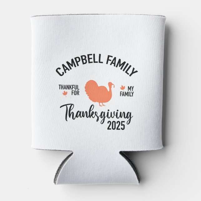 Crampbell Family 2025 Erntedank Türkei Abendessen Dosenkühler (Vorderseite)