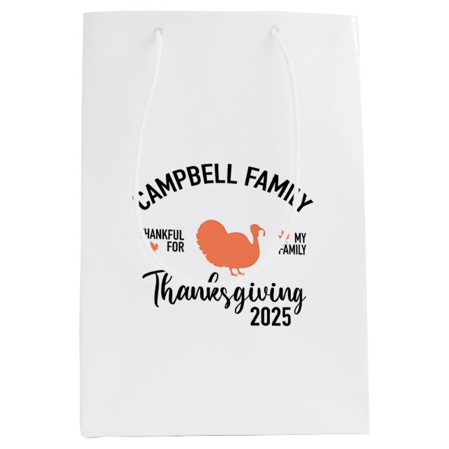 Crampbell Family 2025 Erntedank Türkei Abendessen Mittlere Geschenktüte (Vorderseite)