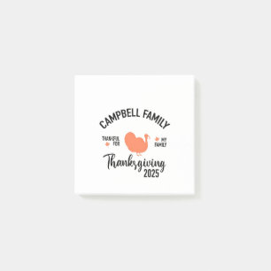 Crampbell Family 2025 Erntedank Türkei Abendessen Post-it Klebezettel