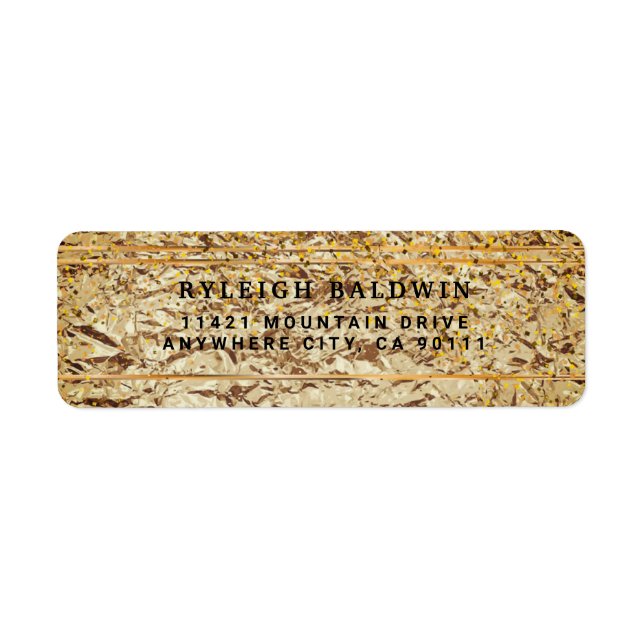 Cramped Gold Foil Return Address Label (Vorne)