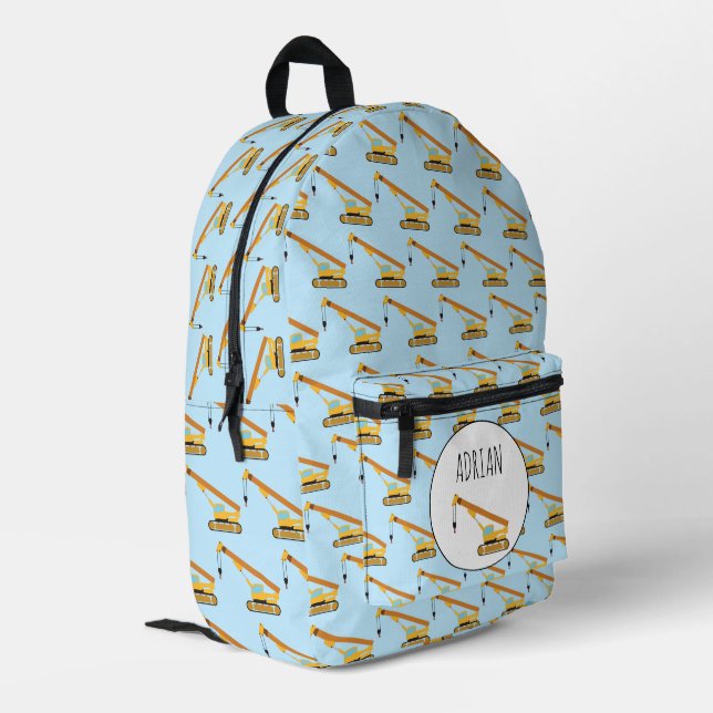 Cranbau Truck Baby Individuelle Name Bedruckter Rucksack (Rückseitige Ecke links)