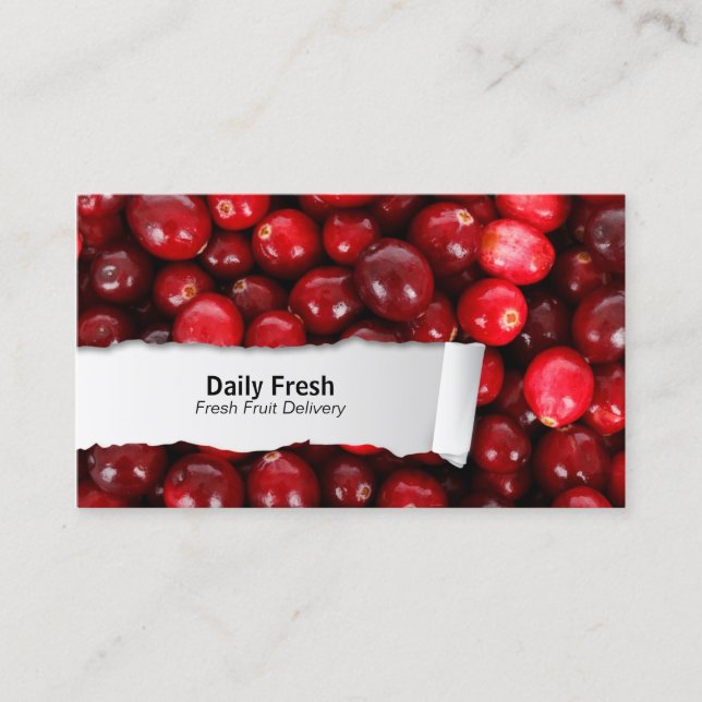 Cranberries Customizable FoodCloseup Business Card Visitenkarte (Vorderseite)