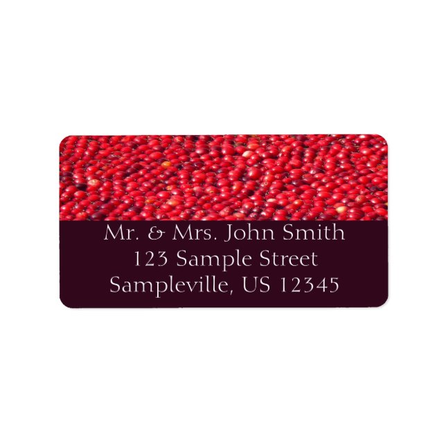 Cranberries Festivals Red Adressaufkleber (Vorne)