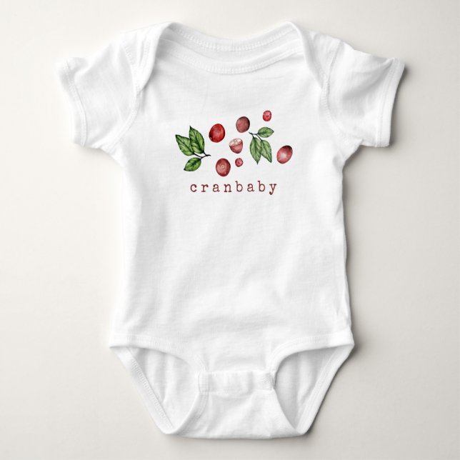 Cranberry Baby Bodysuit Wassercolor Baby Strampler (Vorderseite)