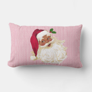 Cranberry Black Santa Claus Red & White Strip Lendenkissen