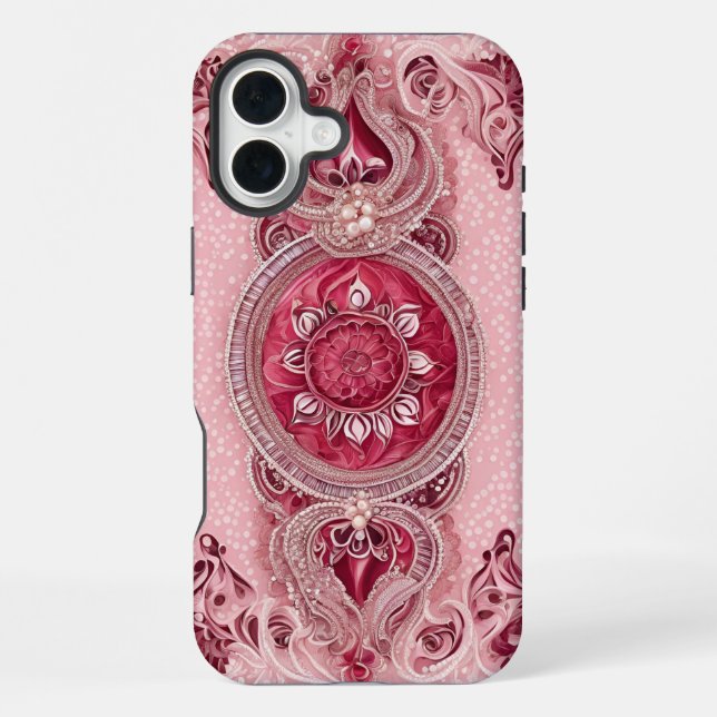 Cranberry Cherry AI-Kunst iPhone Hülle (Rückseite)