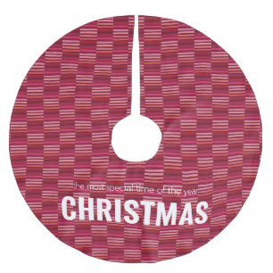 Cranberry Coral Print Christmas Tree Rock Polyester Weihnachtsbaumdecke