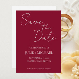 Cranberry Einfache Hochzeit Save The Date