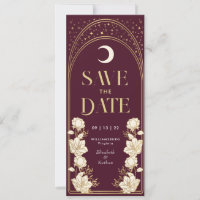 Cranberry Elegante Art Nouveau Save the Date
