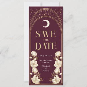 Cranberry Elegante Art Nouveau Save the Date Einladung