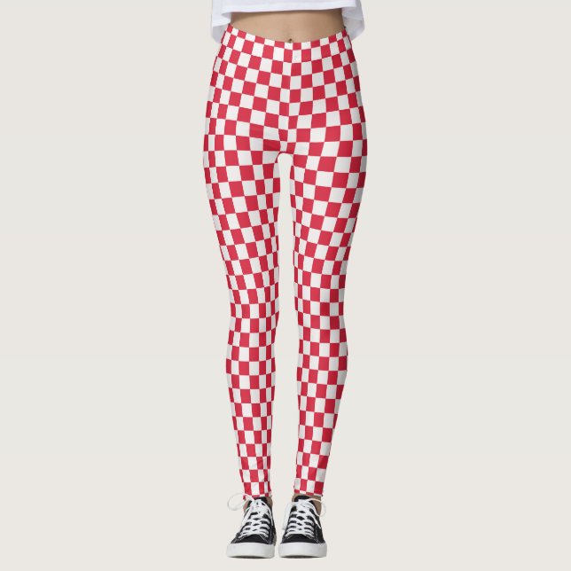 Cranberry Fizz Schachbrettmuster Leggings (Vorderseite)