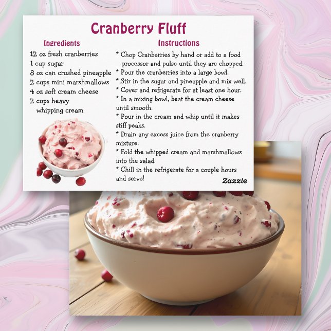Cranberry-Fluff-Rezeptkarte Postkarte (Von Creator hochgeladen)