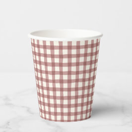 Cranberry Gingham Red Maroon Pappbecher