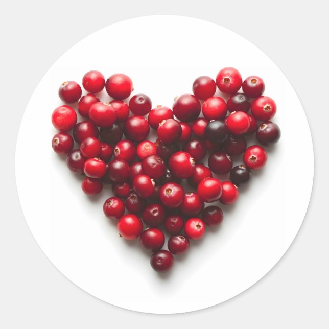 Cranberry Heart Runder Aufkleber (Vorderseite)