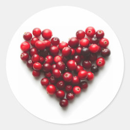 Cranberry Heart Runder Aufkleber