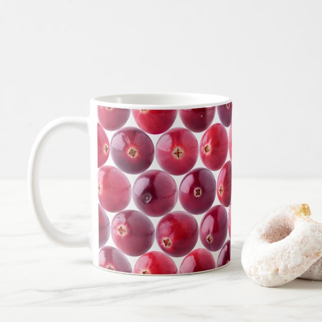 Cranberry Hintergrund Kaffeetasse (Mit Donut)