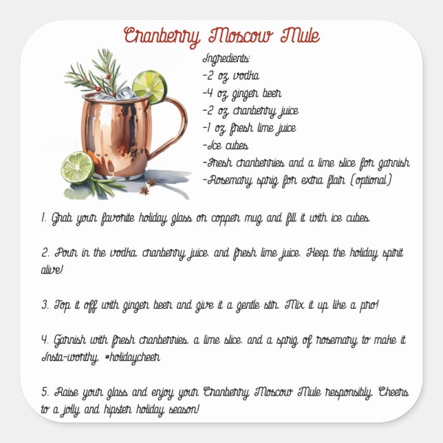 Cranberry House Moskau Quadratischer Aufkleber (Vorderseite)