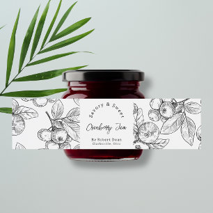 Cranberry-Jam-Wrap-around-Etikett für hausgemachte Wasserflaschenetikett