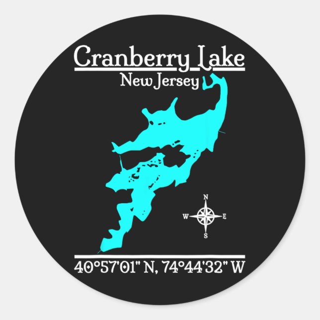 Cranberry Lake, New Jersey  Runder Aufkleber (Vorderseite)