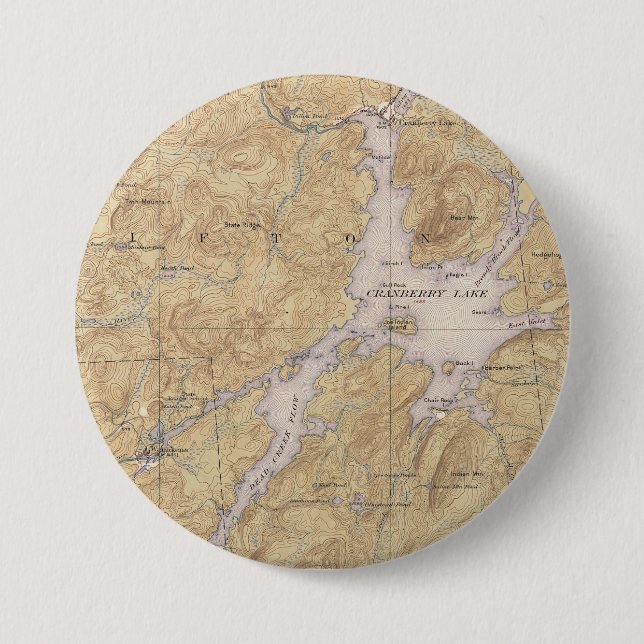 Cranberry Lake, Wanakena, Oswegatchie River Area Button (Vorderseite)