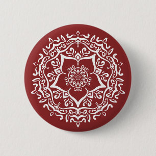 Cranberry Mandala Button