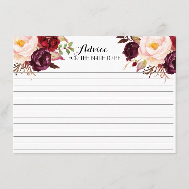 Cranberry, Marsala, Schöne Blumenberater Karten (Vorderseite)