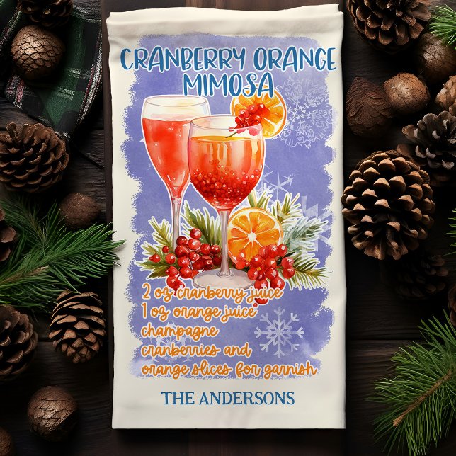 Cranberry Orange Mimosa Weihnachtscocktail Rezept Geschirrtuch (Von Creator hochgeladen)