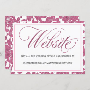 Cranberry Pink Lace Wedding Website Umschließung Einladung