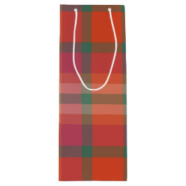 Cranberry plaid geschenktüte für weinflaschen