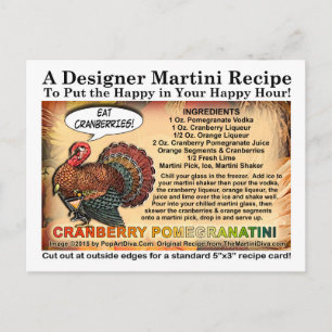 Cranberry PomegranateThanksgiving Cocktail Rezept Feiertagspostkarte