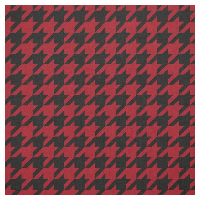 Cranberry Red Black Hahnentrittmuster Muster #2M Stoff (Muster)