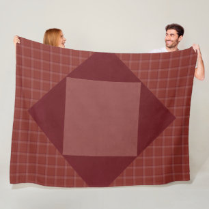 CRANBERRY RED FALL KARIERT PATTERN FLEECEDECKE