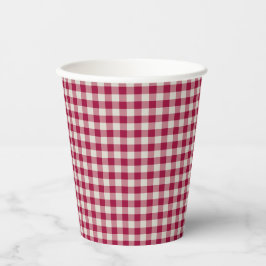Cranberry Red Gingham Kariert Rustikaler Urlaub Pappbecher