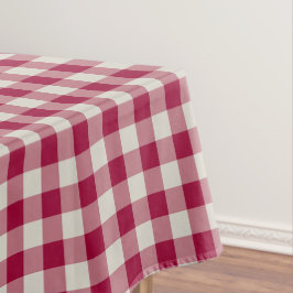 Cranberry Red Gingham Kariert Rustikaler Urlaub Tischdecke