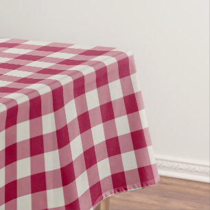 Cranberry Red Gingham Kariert Rustikaler Urlaub Tischdecke