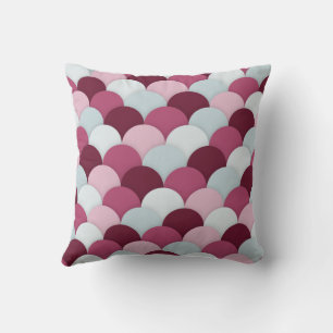 Cranberry Red Scallop Pattern Throw Kissen