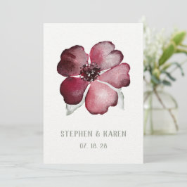 Cranberry Red Scarlet Blume Wedding Einladung