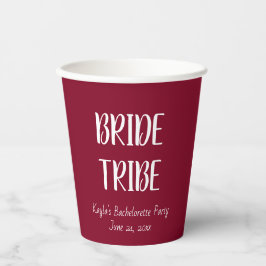 Cranberry Red Simple Color Wedding Bribe Stamm Pappbecher