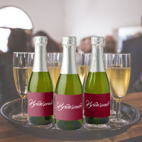 Cranberry Red Stilistische Script Wedding Bridesma