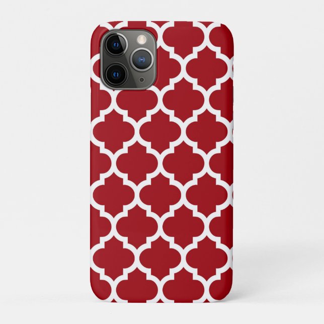 Cranberry Red White marokkanisches Quatrefolienmus Case-Mate iPhone Hülle (Rückseite)