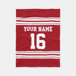 Cranberry Red White Sports Jersey Fleecedecke