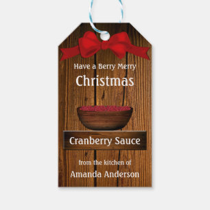 Cranberry Rustic Wohnen Weihnachten Geschenkanhänger