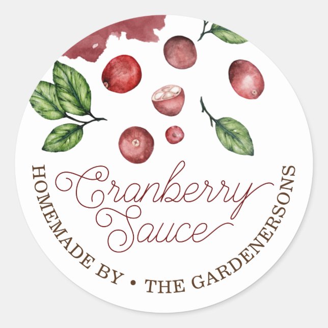Cranberry Sauce Classic Round Sticker (Vorderseite)