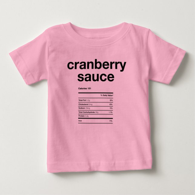 Cranberry Sauce Nährstoffinformationen Baby T-shirt (Vorderseite)