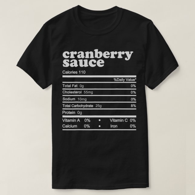 Cranberry Sauce Nutrition Facts 2021 Erntedank T-Shirt (Design vorne)