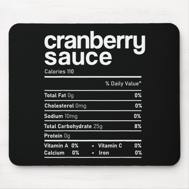 Cranberry Sauce Nutrition Funny Thanksgiving Chris Mousepad (Vorne)