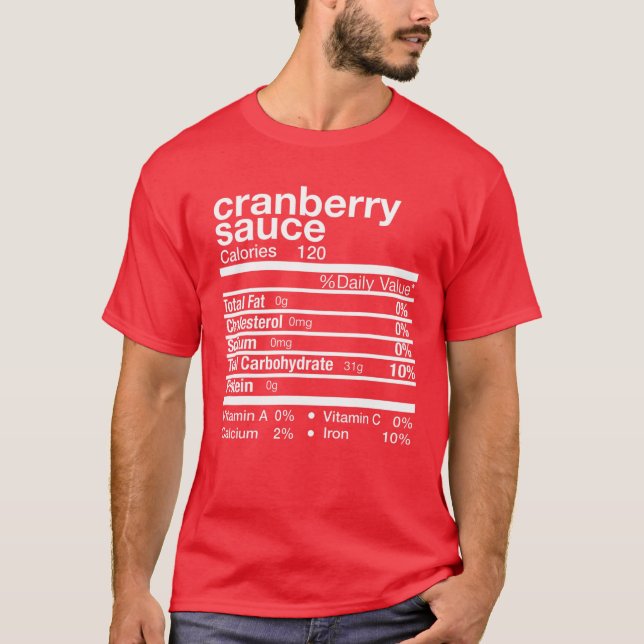 Cranberry Sauce Nutrition Matching Family Thanksgi T-Shirt (Vorderseite)