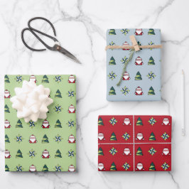 Cranberry, Spearmint, Frost Origami Weihnachten Geschenkpapier Set