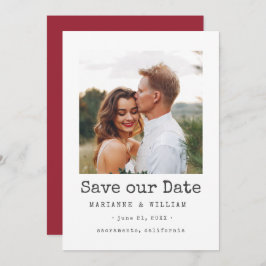 Cranberry SQUARE Foto Hochzeit speichern Sie das D Save The Date